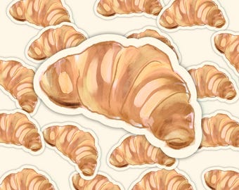 Handritad croissantklistermärke: Vattentät bröddekal