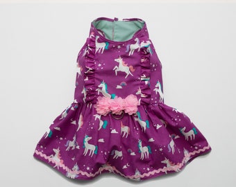 Happy Unicorns Ruffle Pet Dress