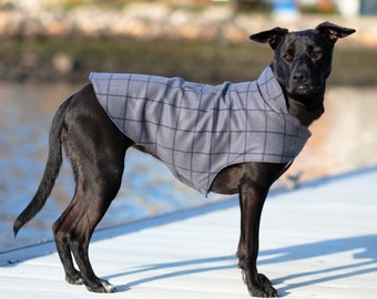 Grey Plaid Pet Fleece Jacket