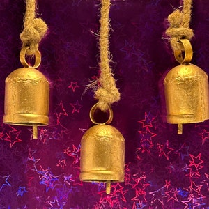 Shiny Recycled -iron wedding Bell/ gold Bell
