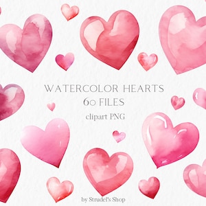 Clipart cuore acquerello - ti amo cuore rosa primavera san valentino acquerello png matrimonio bambina #b211