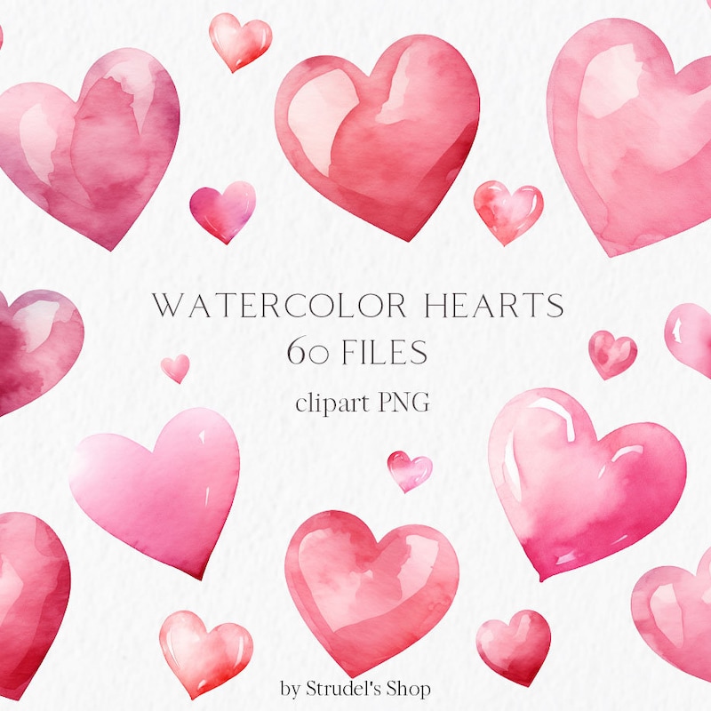 Watercolor Hearts Canvas - Etsy