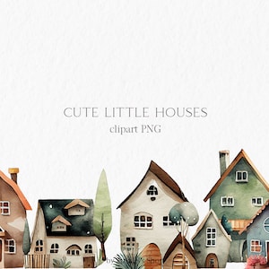 Pequeñas casas acuarela Clipart PNG - hogar dulce hogar dibujos animados niños dibujos animados casa casa ilustración #b88
