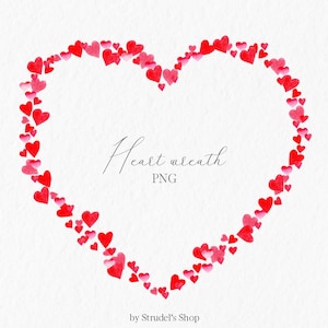 Couronne de la Saint-Valentin aquarelle PNG, clipart Saint-Valentin, coeur clipart, Saint-Valentin PNG, clipart amour, cadre coeur, clipart rouge #c43
