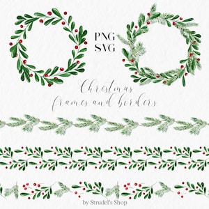 Weihnachtskranz SVG - Weihnachten Rahmen SVG klassisch Rahmen Wintereinladung kommerzielle Nutzung #c32