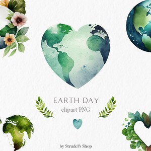 Dag van de aarde aquarel Clipart PNG - milieu vier de dag van de aarde red de planeet eco vriendelijke vrede liefde aarde wereld ga groen #b81