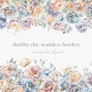 Shabby chic bordes sin costuras Acuarela Clipart PNG #c109
