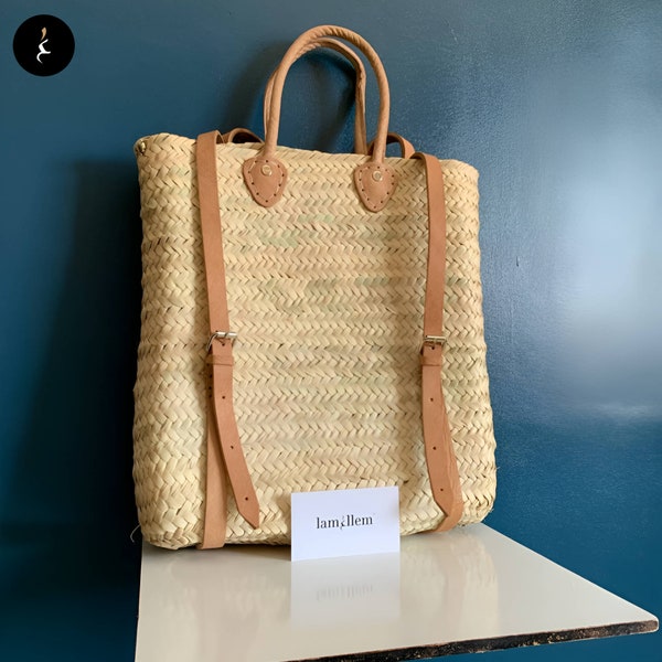 Straw Basket Backpack Etsy