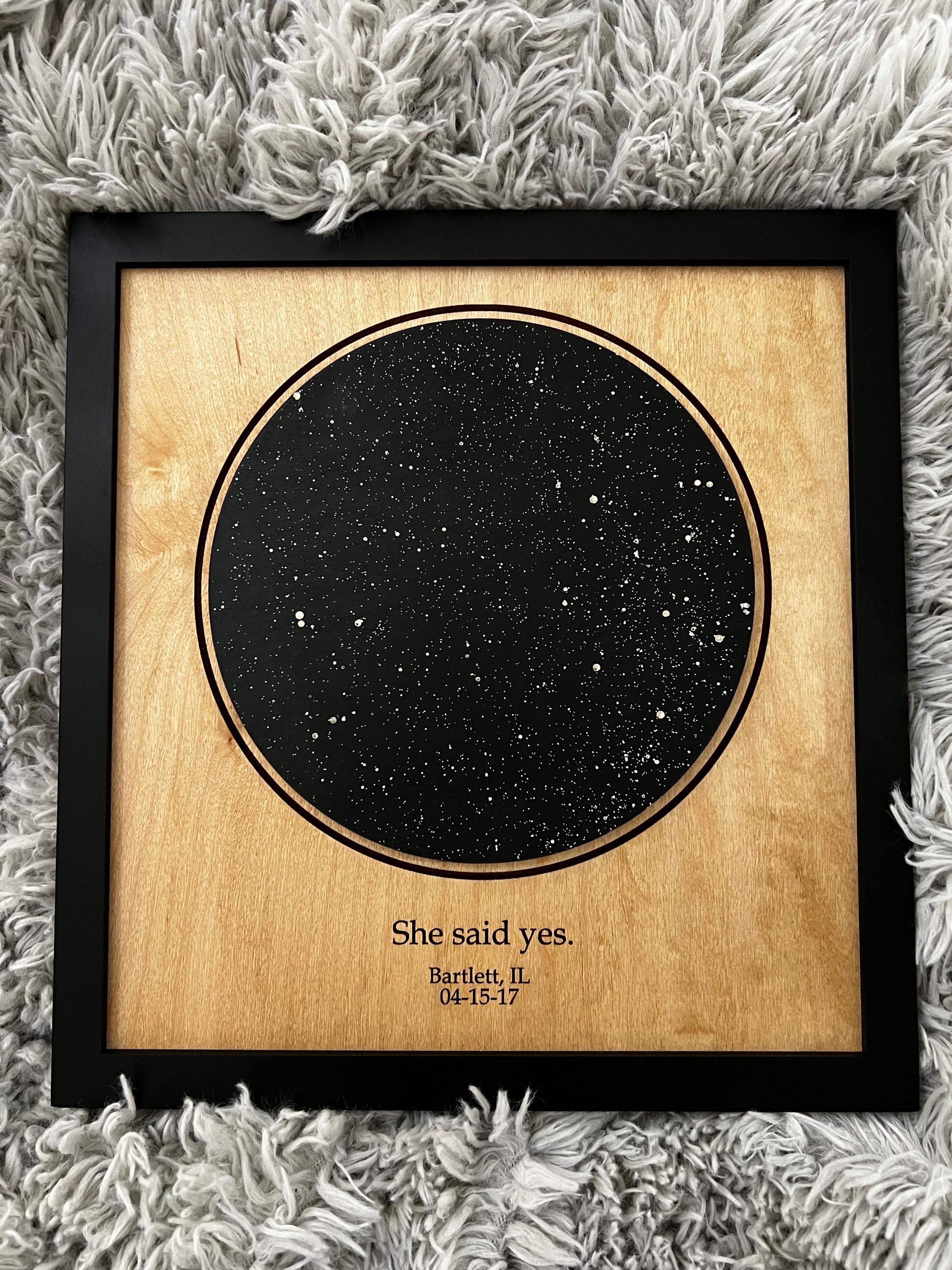 Star Chart Star Map, Night Sky Chart, Star Chart, Engraved Wood Art, Astronomy ...