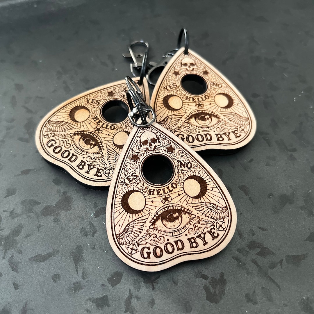 Keychain Spirit Box Planchette Keychain, Spirit Board Planchette, Talking Board Talisman ...