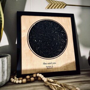 Star Map, Night Sky Chart, Star Chart, Engraved Wood Art, Astronomy Gift, Star Lovers, Personalized Gift, Celestial Art