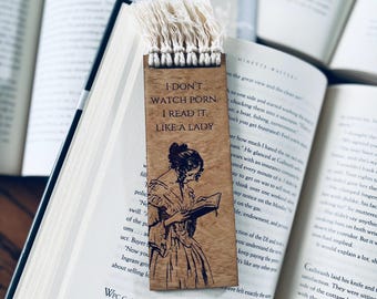 Smut Bookmark, I don&#39;t watch I Read It Like A Lady, Romance novel bookmark, reader gift, bibliophile, book accessory, dirty joke, Macrame