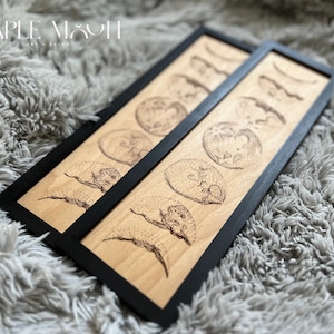 Moon Phase Wall Hanging, Moon Phase Wall Decor, Moon Phases Wall Art, Moon Decor, Wood Art, Engraved Moon Phases