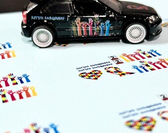 Calcomanía de tobogán acuático para concienciar sobre el autismo (coche no incluido)