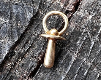 14k Yellow Gold Pacifier Charm, Baby Shower Gift