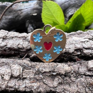 Heart Charm, Enamel Heart Charm, Gold Heart Charm, Heart Pendant, Gold Heart Charm
