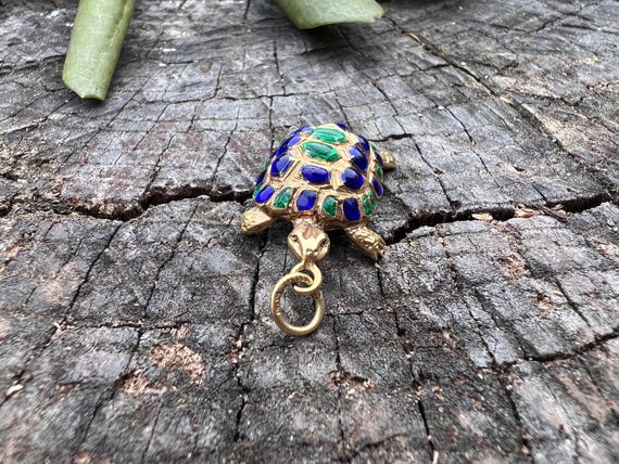Turtle Charm, Enamel Turtle Charm, Turtle Pendant… - image 10