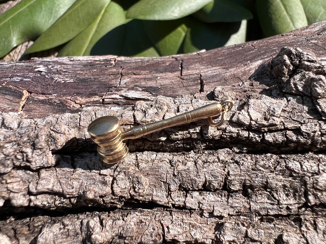 Gold Gavel Charm, Gavel Charm, 14K Gold Gavel Charm, Gavel Pendant