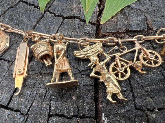 Antique gold charm bracelets for sale best sale