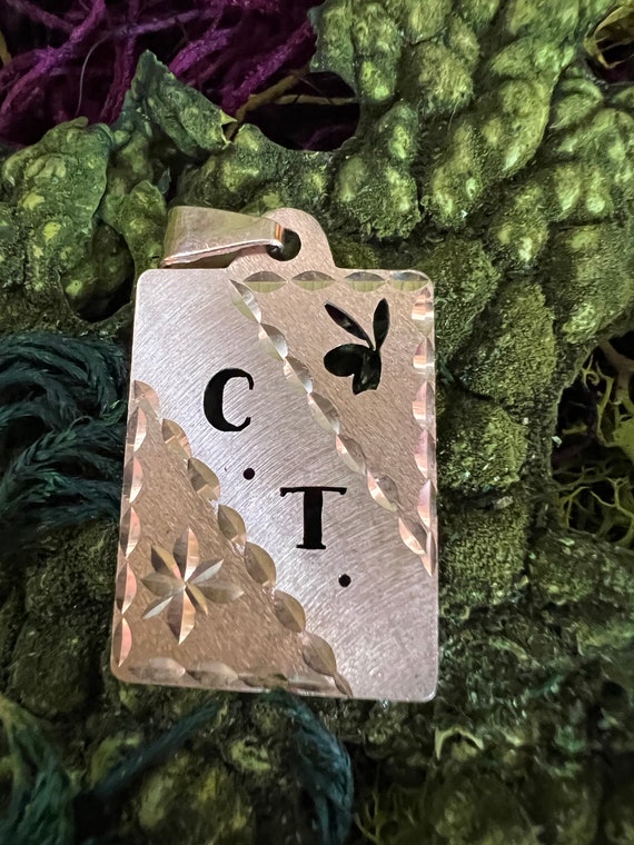 14k Gold PLAYBOY Bunny Charm, Initial 'CT' Nameplate Pendant - Etsy