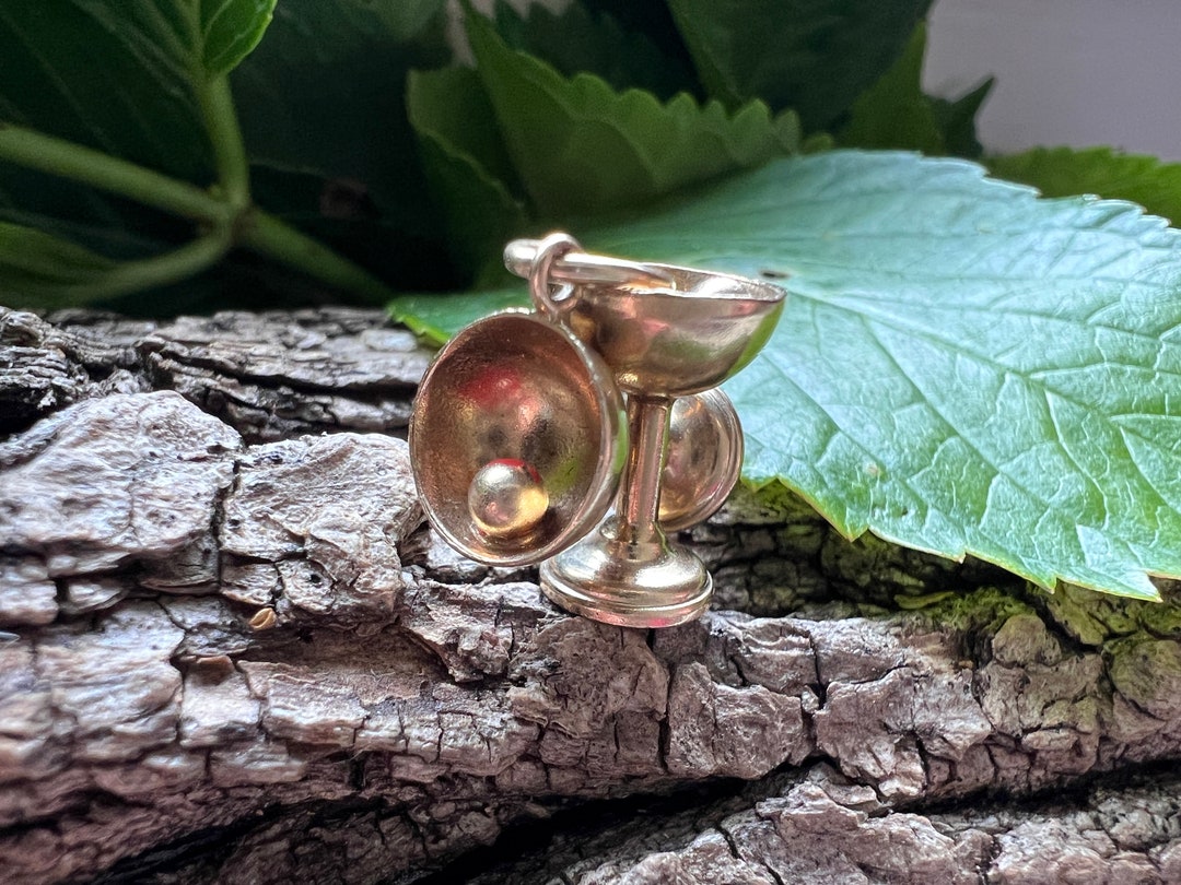 Martini Glass Charm, Cocktail Charm, Gold Goblet Charm - Etsy