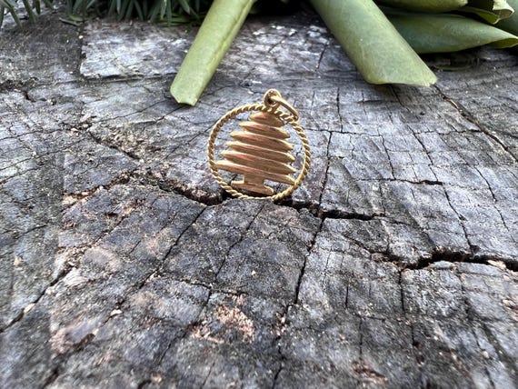 Gold Tree Charm, Cedar Tree Charm, Cedar Tree of … - image 6