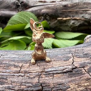 Gold Bunny Charm, Bunny Charm, Rabbit Charm, Bunny Jewelry, Animal Charms