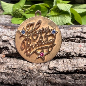 Happy Birthday Charm, Birthday Charm, 14k Birthday Charm