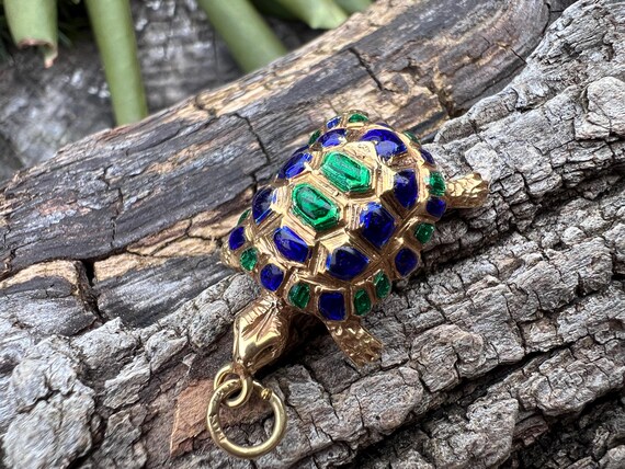 Turtle Charm, Enamel Turtle Charm, Turtle Pendant… - image 7