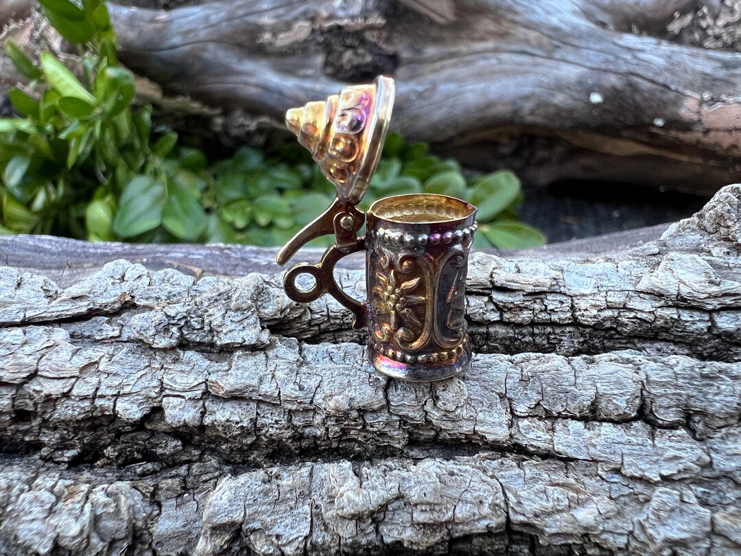 Beer Stein Charm, Beer Mug Charm, Cocktail Charm, Gold Beer Mug Charm