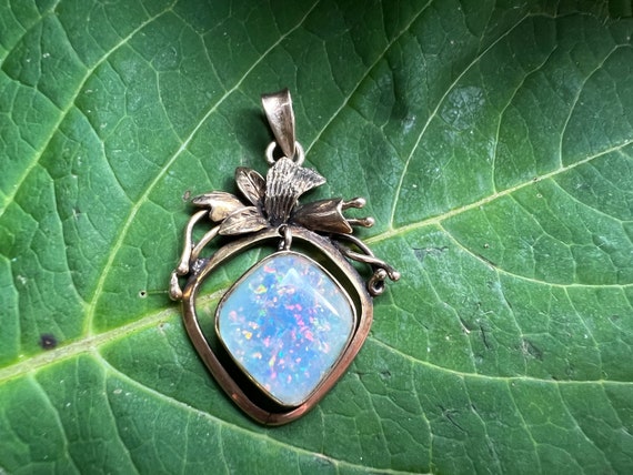 Gold Opal Charm, Gold Opal Pendant, Opal Necklace… - image 9
