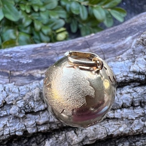Yellow Gold Globe Charm, Yellow Gold Earth Charm, Globe Charm, Earth Charm, Movable Charms