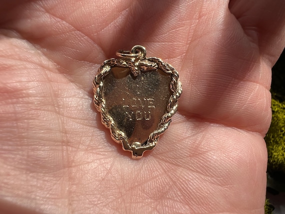 Heart Charm, Gold Heart Charm, I Love You Charm, … - image 1