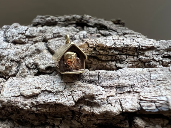 14k Gold Doghouse Charm, Man in Dog House