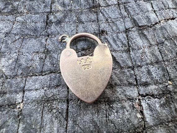 9k Gold Victorian Heart Padlock Charm, Etched Antique Jewelry - Etsy