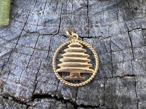 Gold Tree Charm, Cedar Tree Charm, Cedar Tree of … - image 3