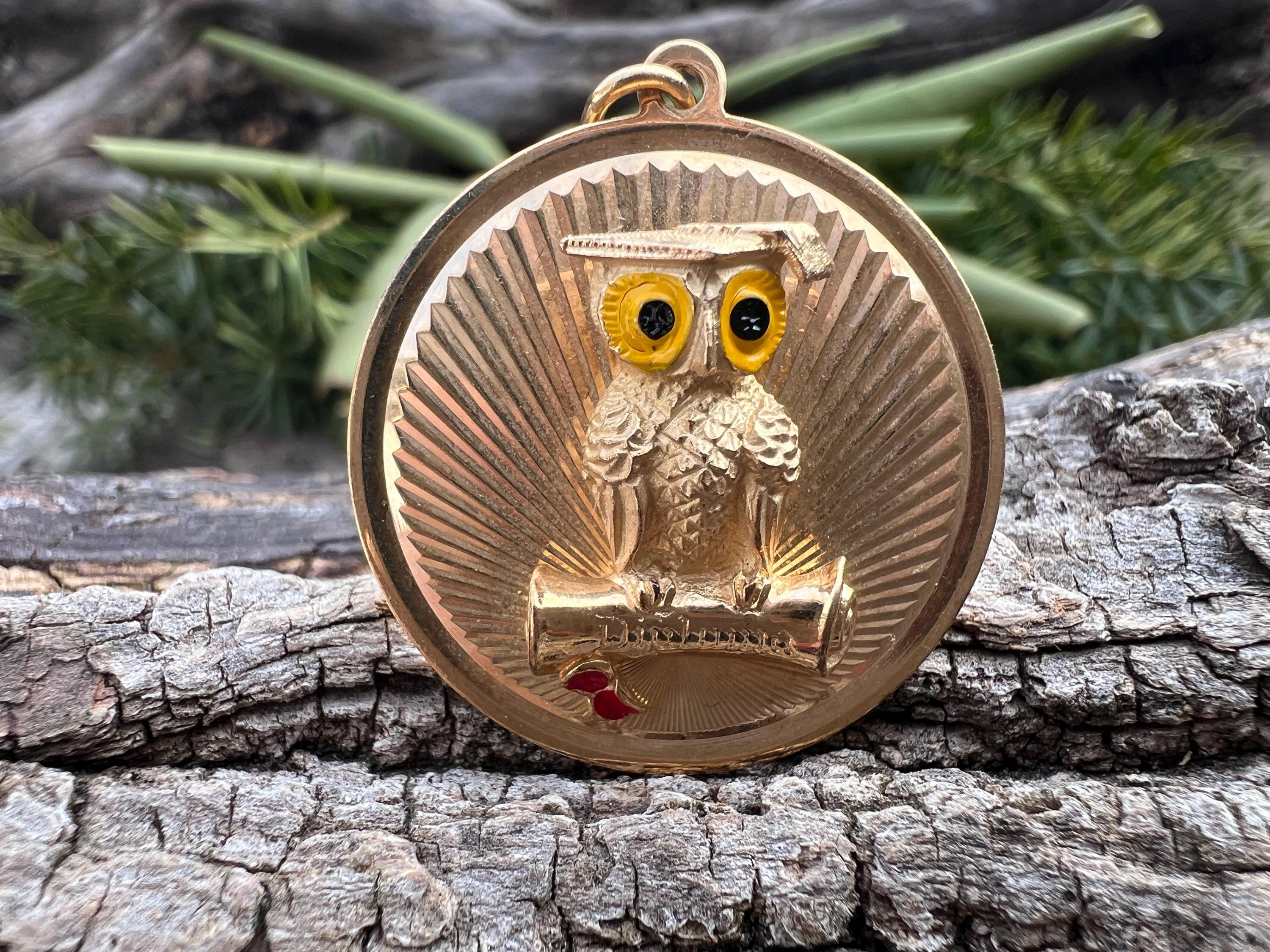 Gold Owl Charm, Owl Charm, Gold Owl Pendant