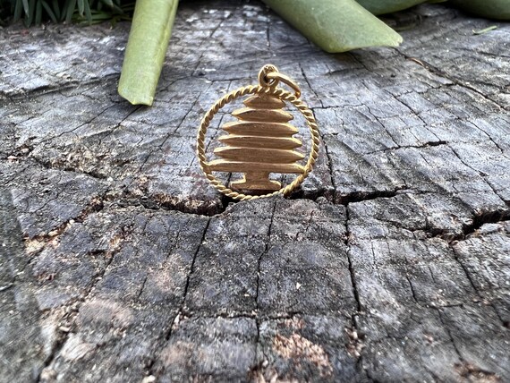 Gold Tree Charm, Cedar Tree Charm, Cedar Tree of … - image 5