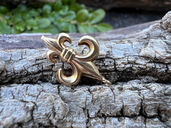 Fleur de Lis Charm, 14K Gold Fleur de Lis, Fleur … - image 4