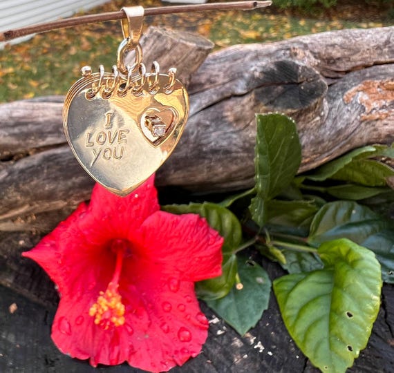 Heart Notepad Charm, Gold Heart Notebook Charm, I… - image 8