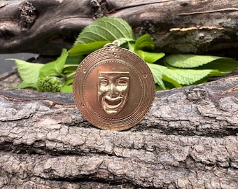 14k Gold Comedy Tragedy Mask Charm, Theatre Lover Gift