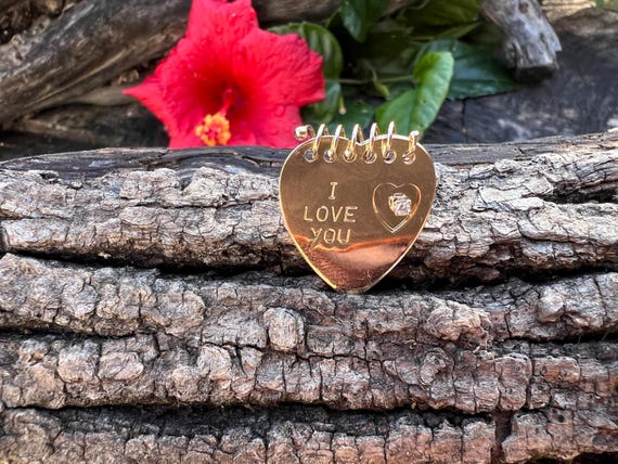 Heart Notepad Charm, Gold Heart Notebook Charm, I… - image 1