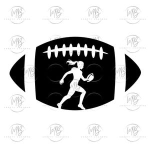 Drapeau football filles SVG PNG | Clipart sport en téléchargement numérique | Fichier de sublimation Flag Football Girl