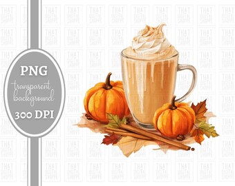 Pumpkin Spice Latte PNG Fall Coffee PNG for Sublimation Pumpkin Spice Latte Clipart Pumpkin Spice PNG Autumn Png Fall Sublimation Design