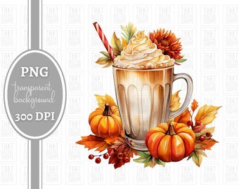Pumpkin Spice Latte PNG Fall Coffee PNG for Sublimation Pumpkin Spice Latte Clipart Pumpkin Spice PNG Autumn Png Fall Sublimation Design