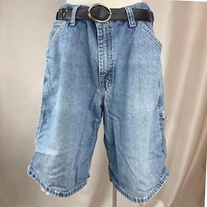 Vintage LEE DUNGAREES Y2K Jorts Mens (38 L) Baggy Wide Denim Shorts Cotton