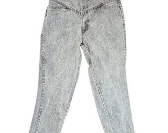 Vintage SUNSET BLUES (28x25) Acid Wash Mom Jeans 80s High Rise Bare Back USA