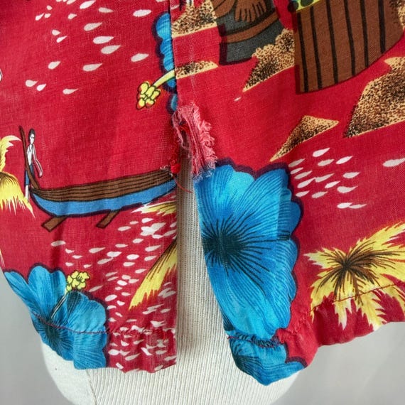 Vintage NETWORK Hawaiian Mens (M) Shirt Button Tiki Rockabilly Summer Retro 80s View 5