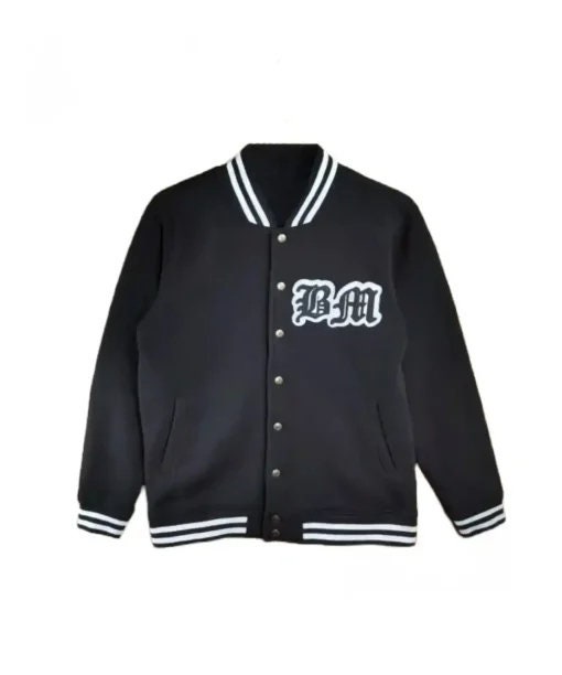 Mebius Girls Varsity Jacket Kids Leather/Tweed Letterman Baseball Outerwear Stripe Trim Contrast Sleeve School Coats