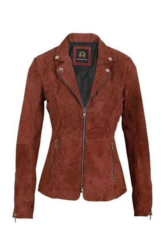 Adele Italian Lambskin Suede Leather Jacket - Etsy